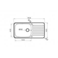 Chiuveta pentru bucatarie Pyramis inox SPACE PLUS 96x48 1B 1D LN